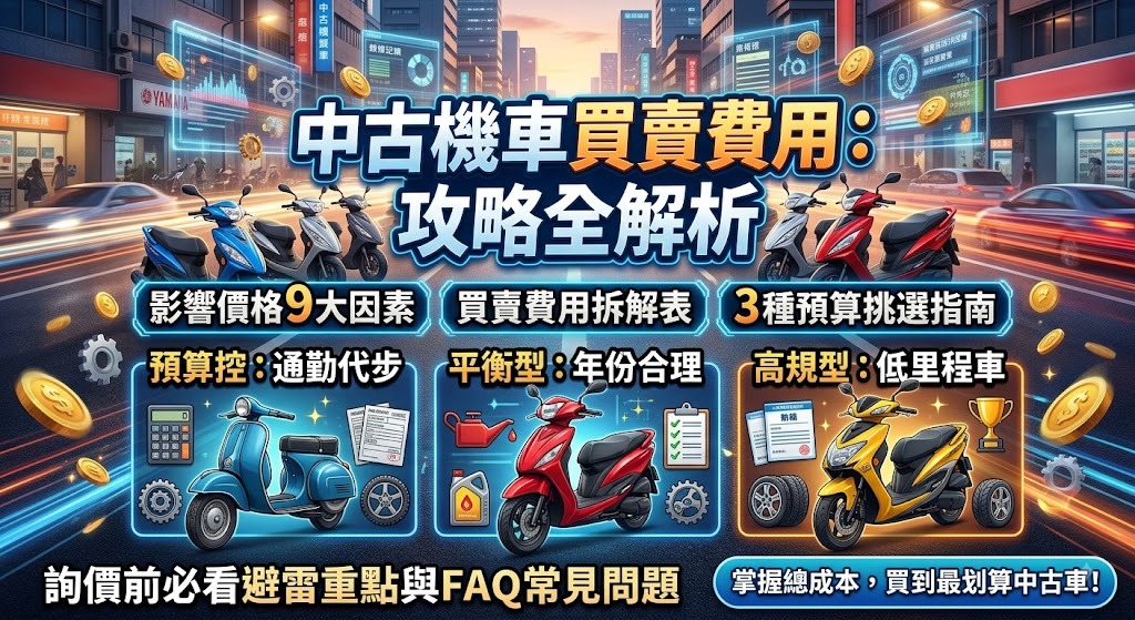 中古機車買賣費用怎麼算?價格、車況、過戶與報價重點一次看懂